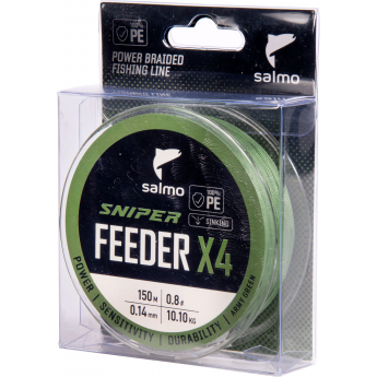 Шнур плетёный SALMO SNIPER х4 FEEDER BRAID Army Green 150/014